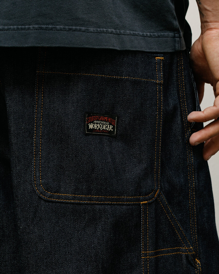 pantalón corto de trabajo de mezclilla cruda