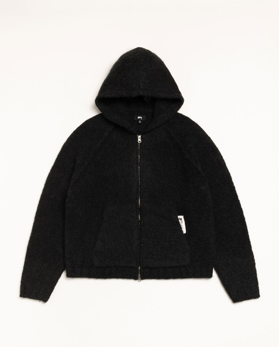 sudadera con capucha y cremallera de punto grueso