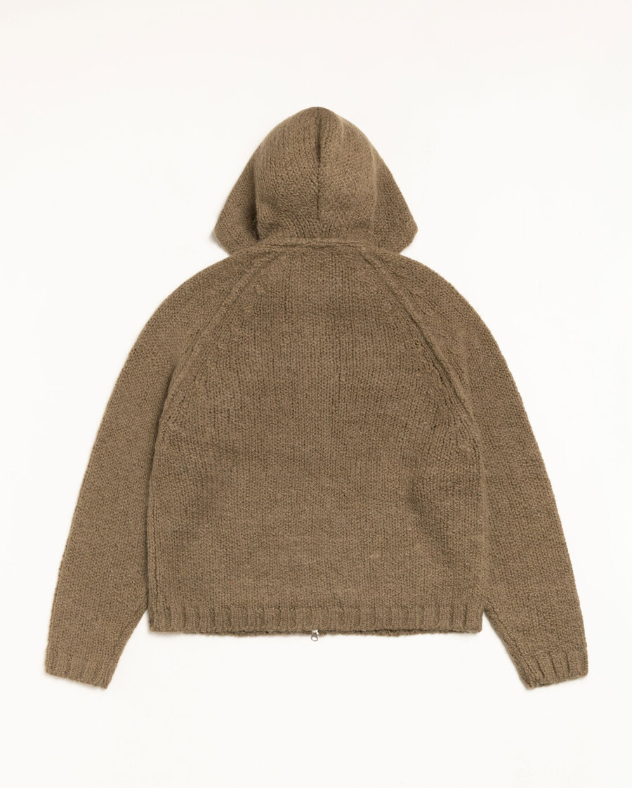 sudadera con capucha y cremallera de punto grueso