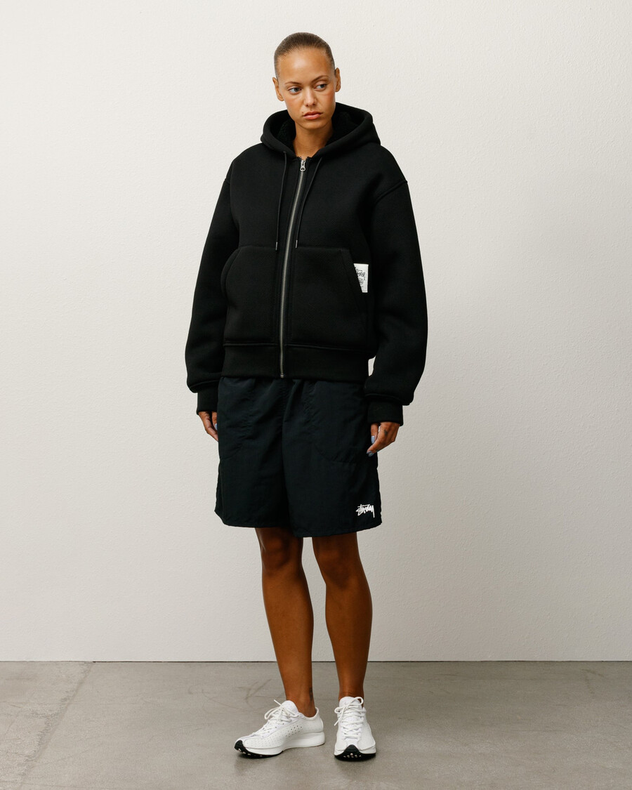 sudadera con capucha sherpa adherida