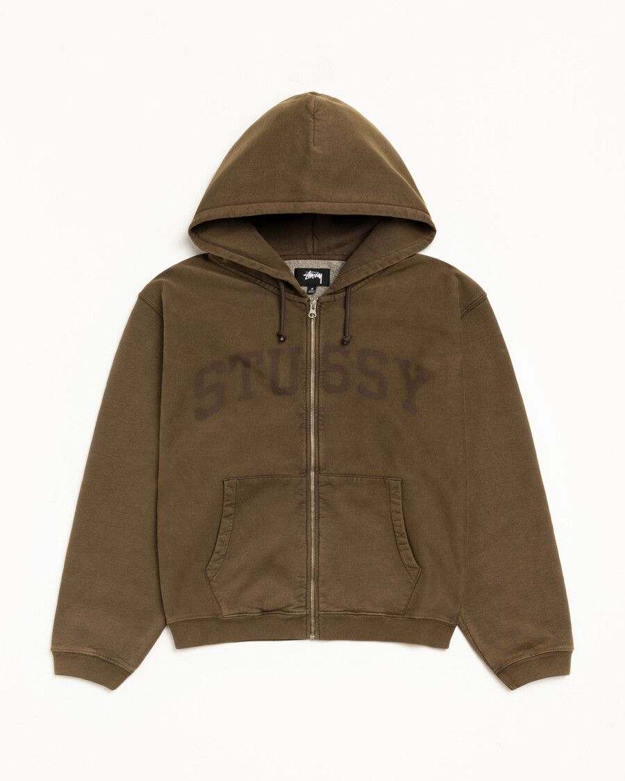 sudadera con capucha y cremallera con gráfico descolorido