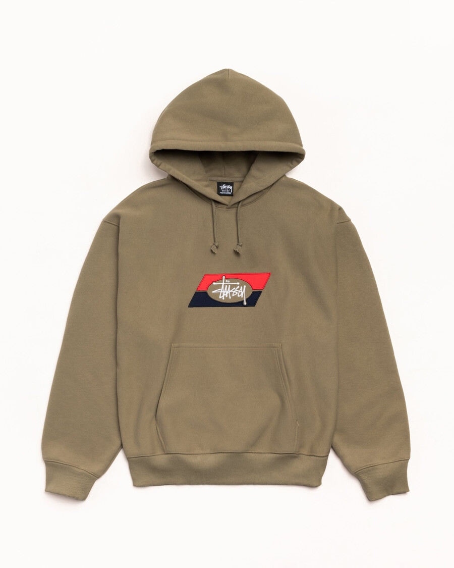 sudadera con capucha bordada con doble raya