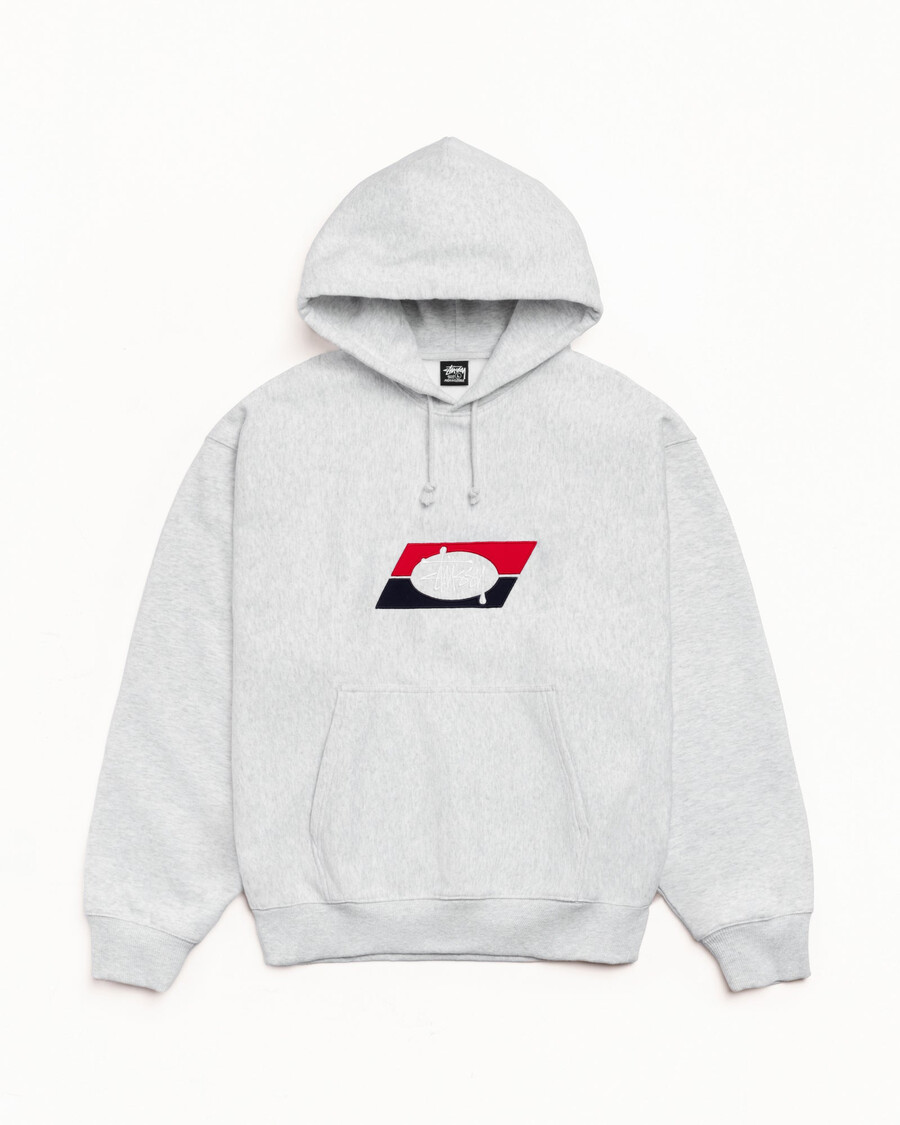 sudadera con capucha bordada con doble raya