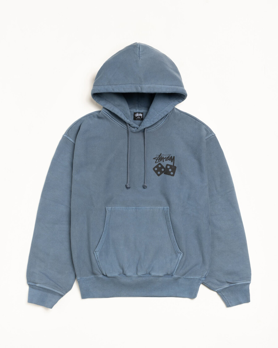sudadera con capucha de dados teñida con pigmentos