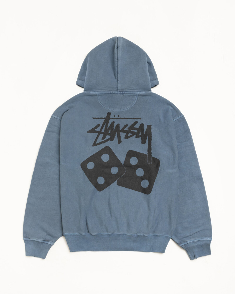 sudadera con capucha de dados teñida con pigmentos