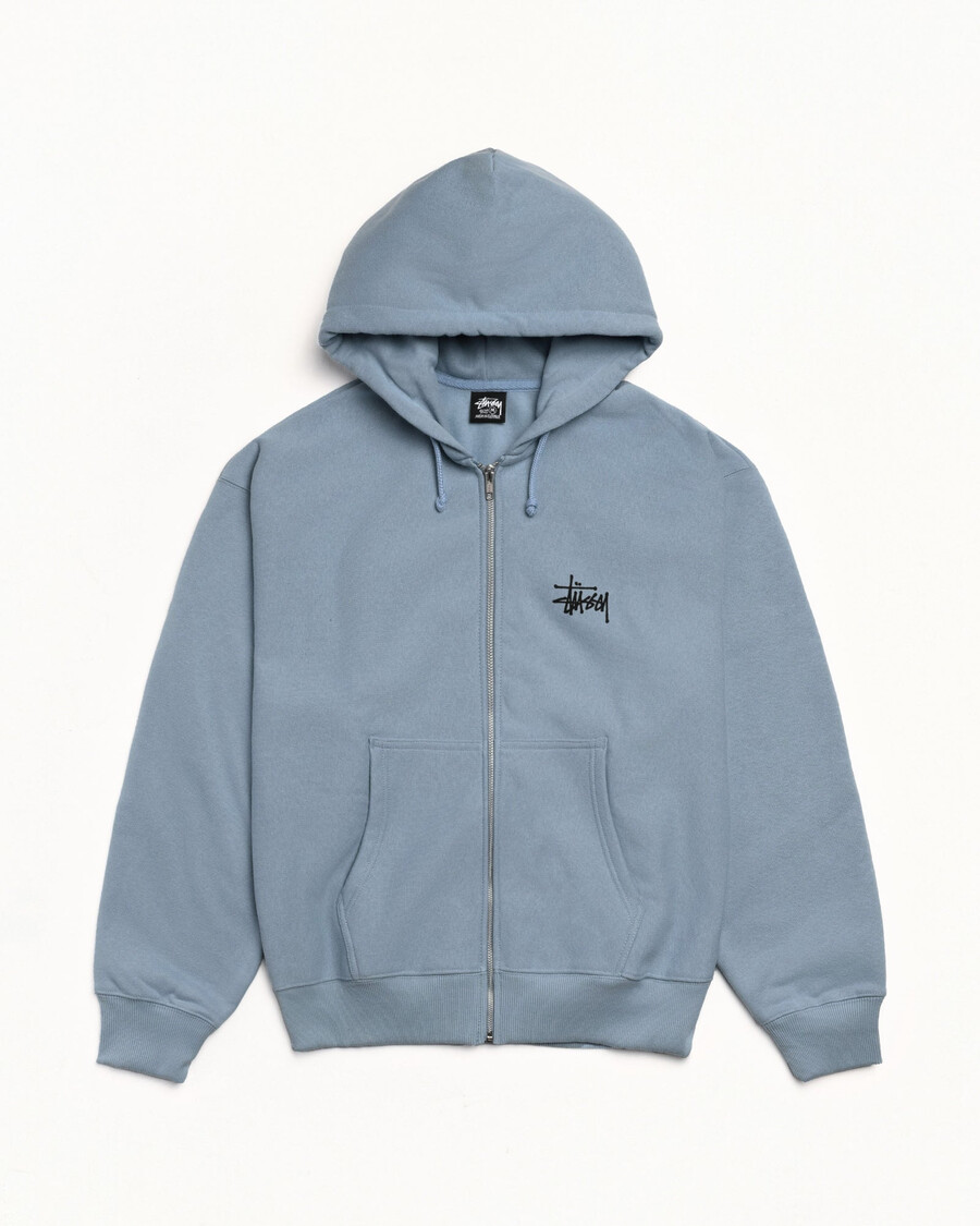 sudadera básica con capucha y cremallera stüssy
