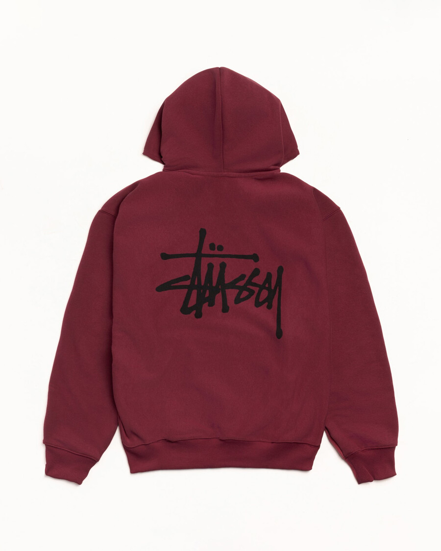 sudadera básica con capucha y cremallera stüssy