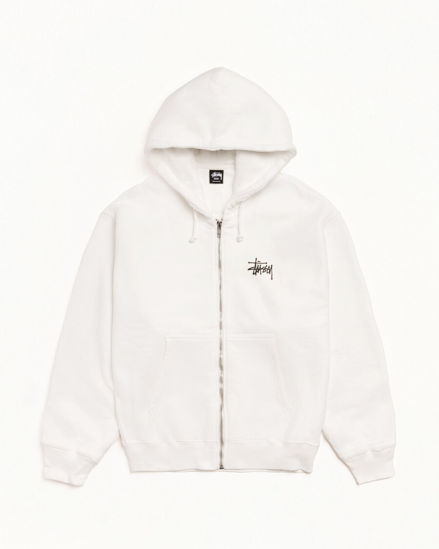 sudadera con capucha y cremallera básica stüssy teñida con pigmentos