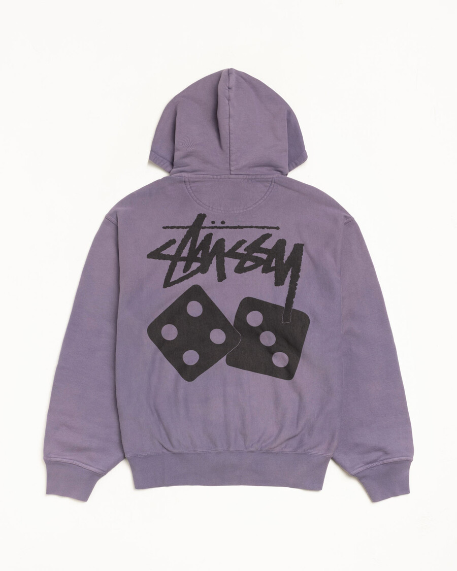 sudadera con capucha y cremallera dice teñida con pigmentos