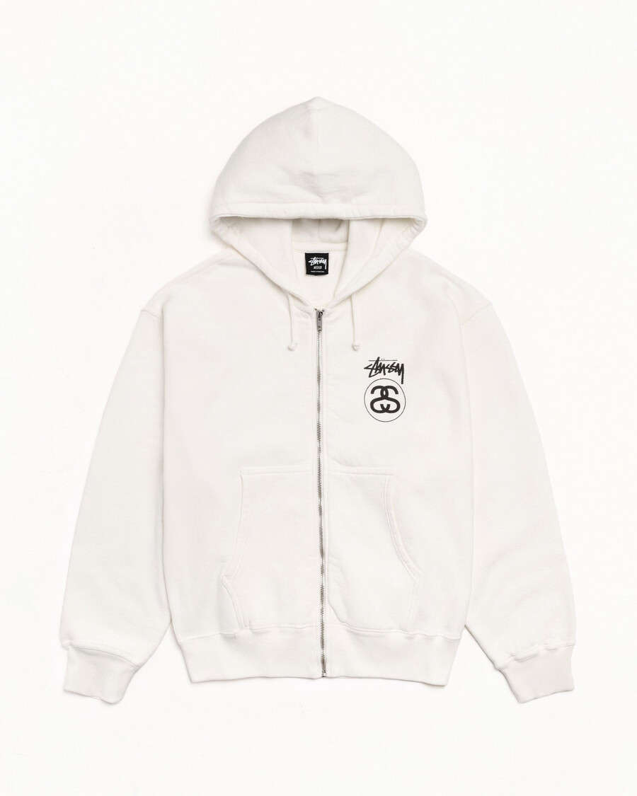 sudadera con capucha y cremallera teñida con pigmentos stock link
