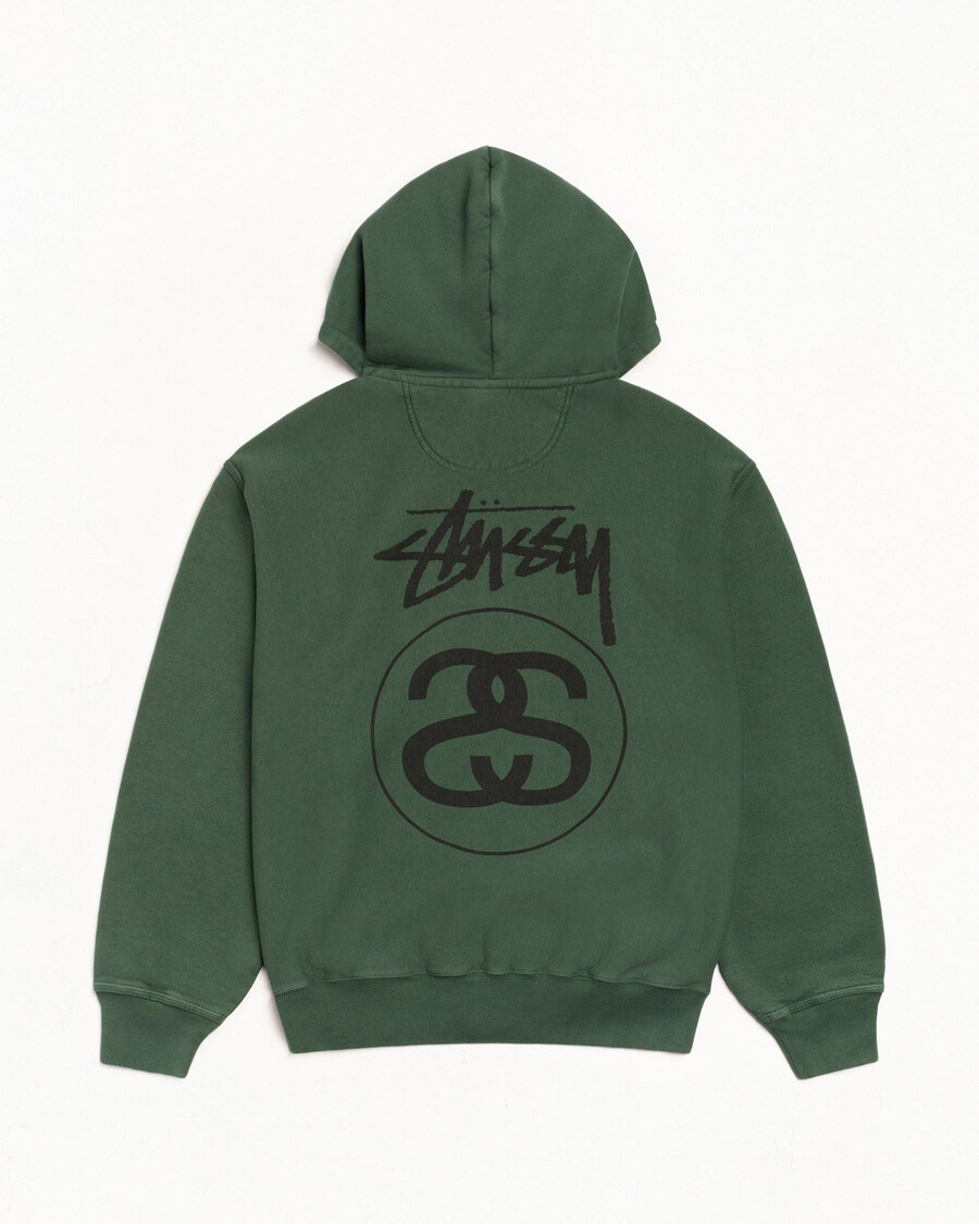 sudadera con capucha y cremallera teñida con pigmentos stock link