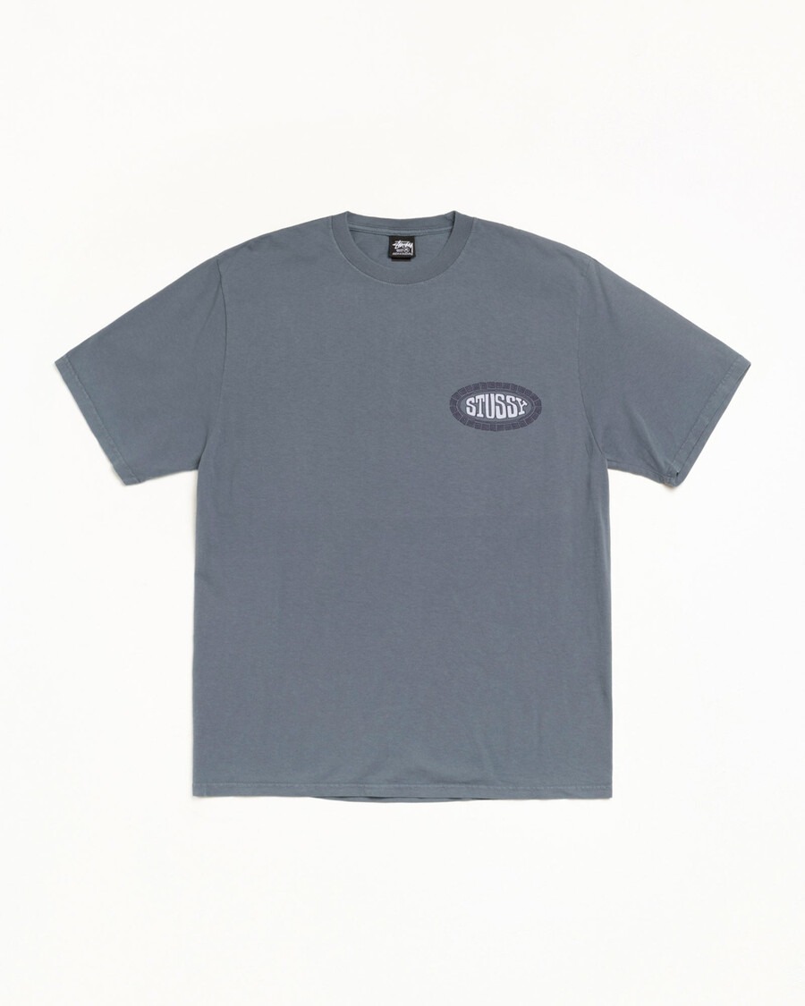 camiseta ovalada de azulejo teñida con pigmento