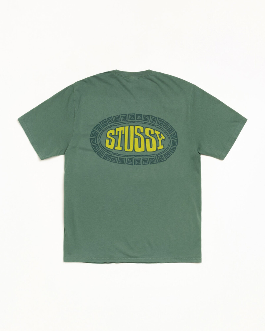 camiseta ovalada de azulejo teñida con pigmento