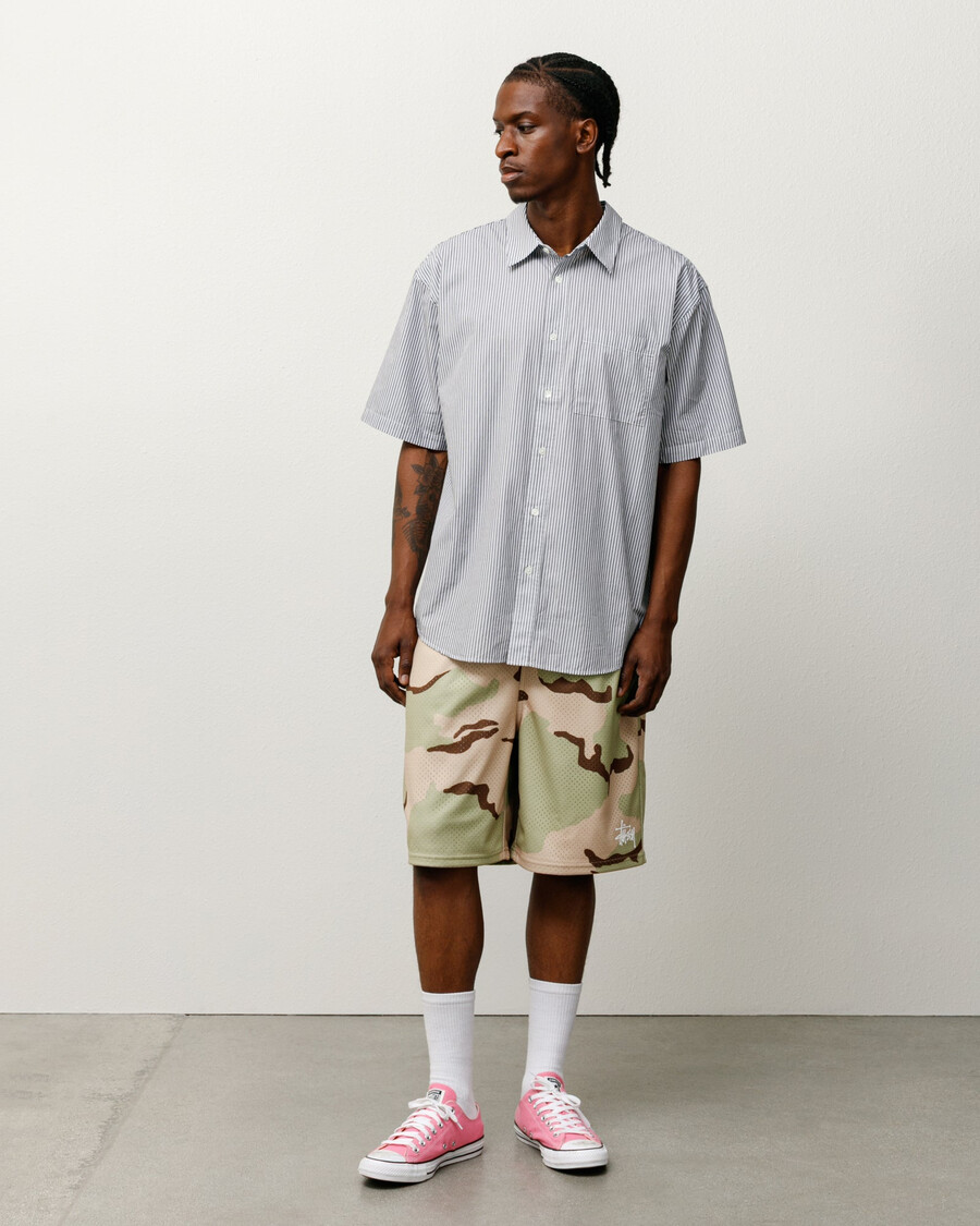 camisa de manga corta cuadrada con rayas de 8 bolas