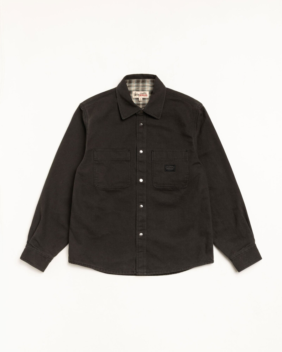 camisa de lona lavada pesada